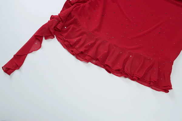 Scarlet Sequin Ruffle Cami Mini Dress