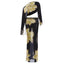 Camellia Floral Chiffon Off-Shoulder Maxi Skirt Set Two-piece