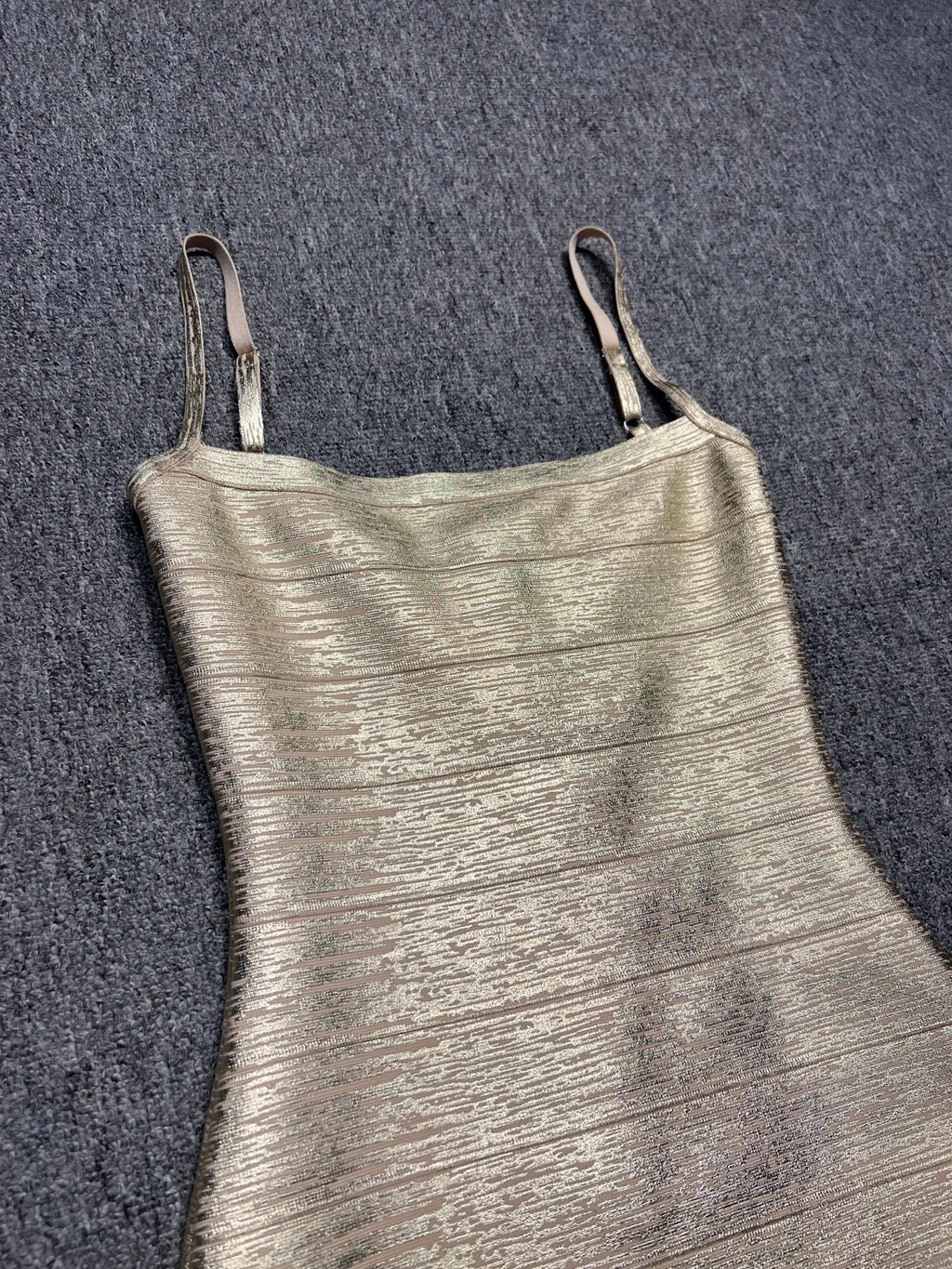 Clemence Metallic Gold Bandage Bodycon Mini Dress