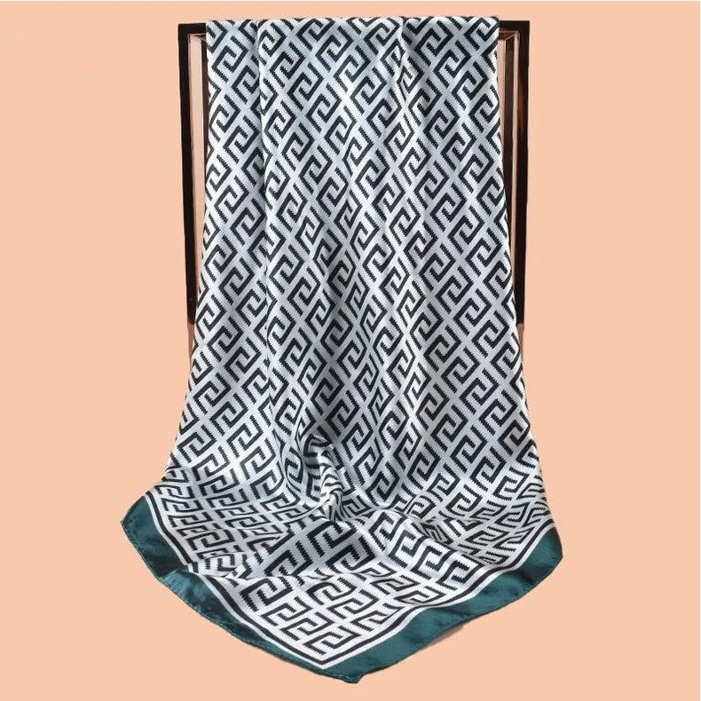 Marlena Letter-Print Square Scarf