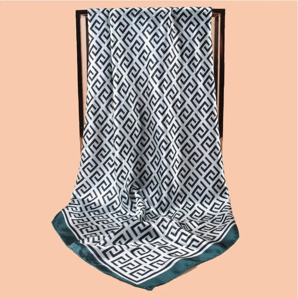 Marlena Letter-Print Square Scarf