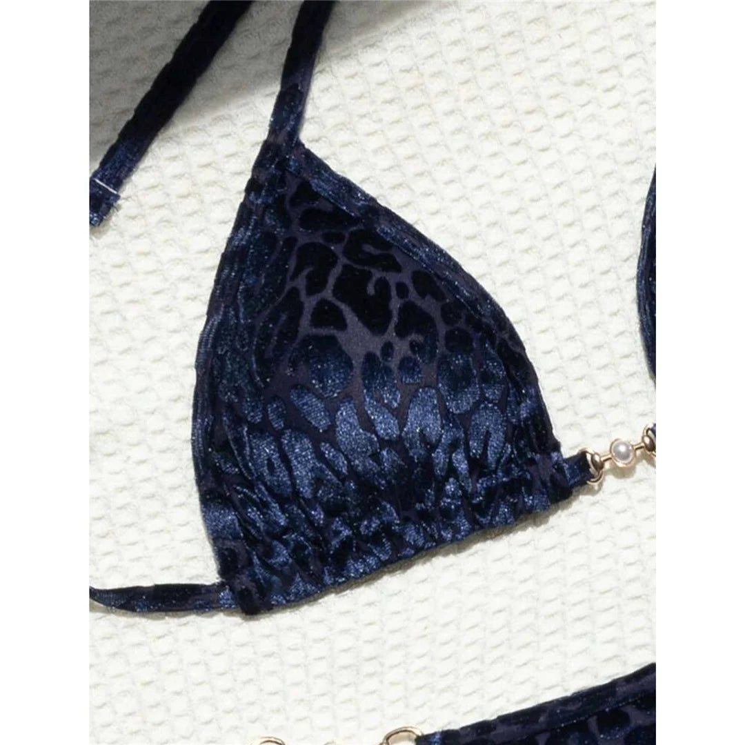 Zuri Leopard Halter Micro Bikini Two-piece