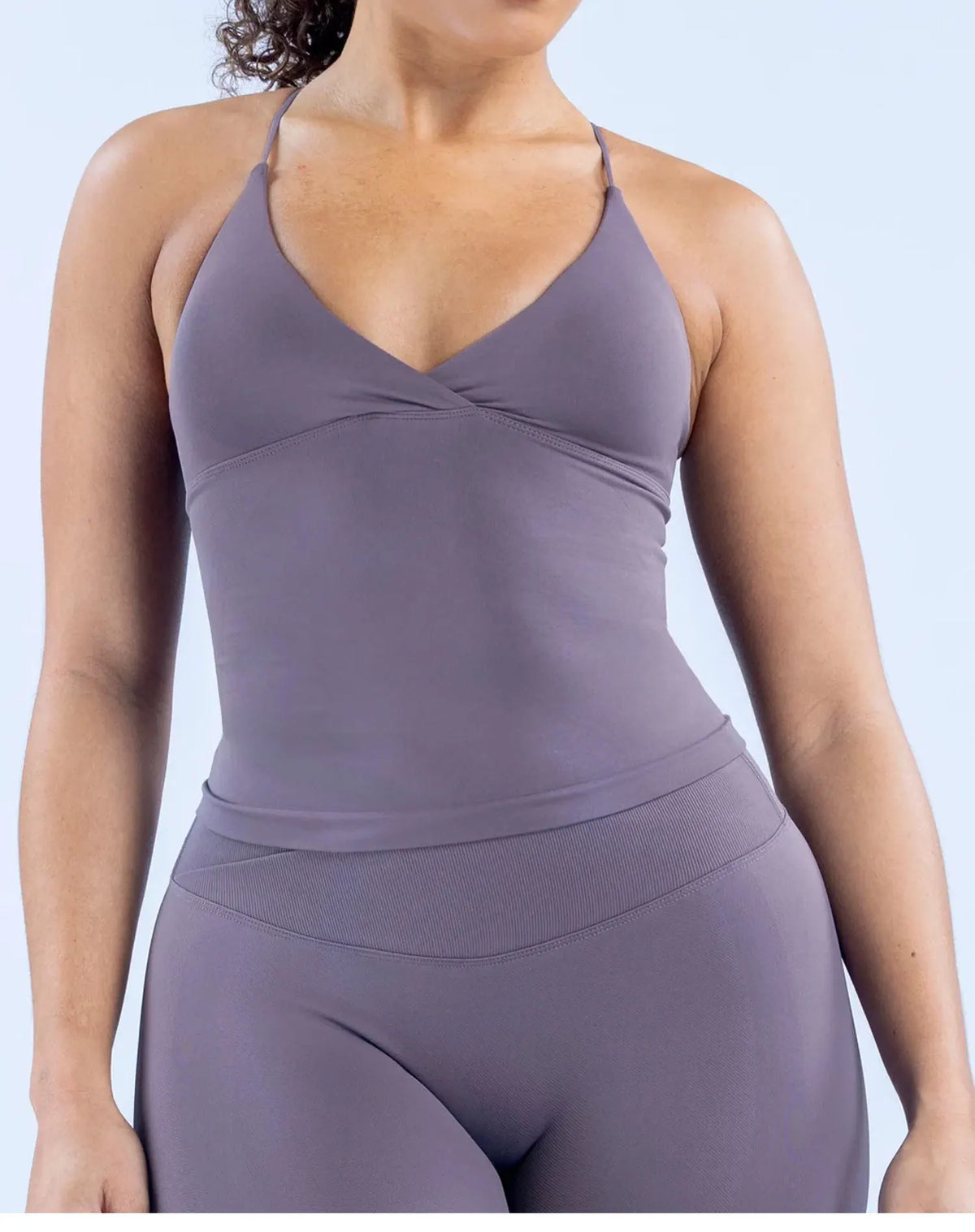 Vision Twist Front Longline Top Backless Sport Tank Top Women Yoga Vest with Removable Cups Quick Dry Thin Strap Fitness Gym Top