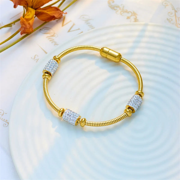 Nerissa Zirconia Beaded Snake-Chain Bracelet