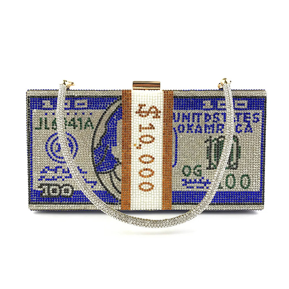Odessa Crystal Money-Stack Box Clutch