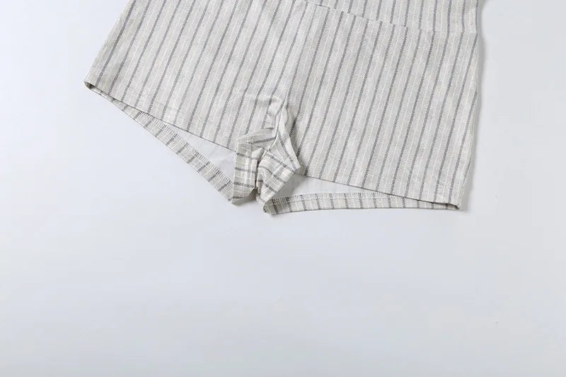 Emery Striped Halter Shorts Set Two-piece