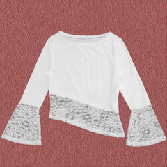 Alina Ivory Lace Flare Sleeve Top