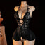 Clotilde Floral Lace Halter Peplum Lingerie Teddy