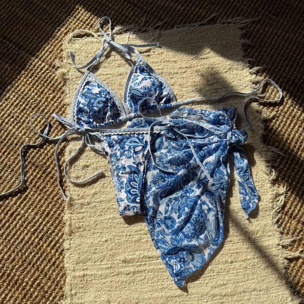 Lucia Retro Lace Bikini Three-piece