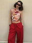 Emilia Floral Satin Halter Apparel Top