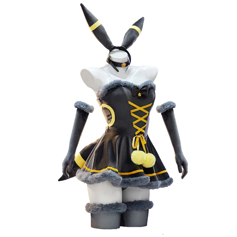 Liora Hooded Fur-Trim Cape & Lace-Up Velvet Cosplay Costume Set
