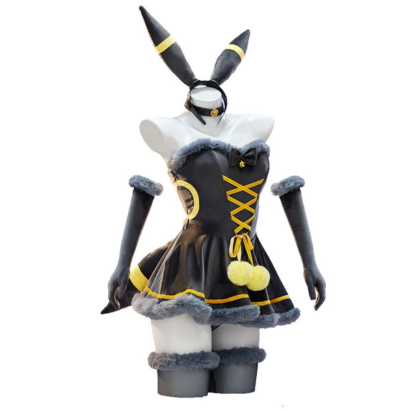Liora Hooded Fur-Trim Cape & Lace-Up Velvet Cosplay Costume Set