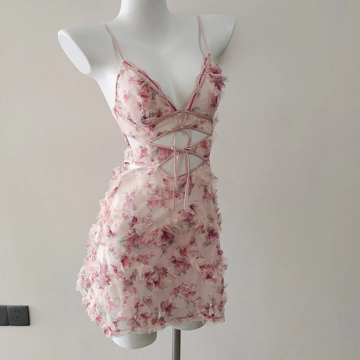 Ophira Lace-Trim Mesh Nightdress & Panty Lingerie Two-piece Main image