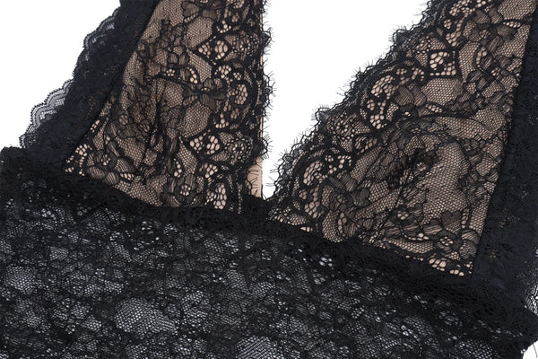 Nerissa Sheer Lace V-Neck Top One-piece