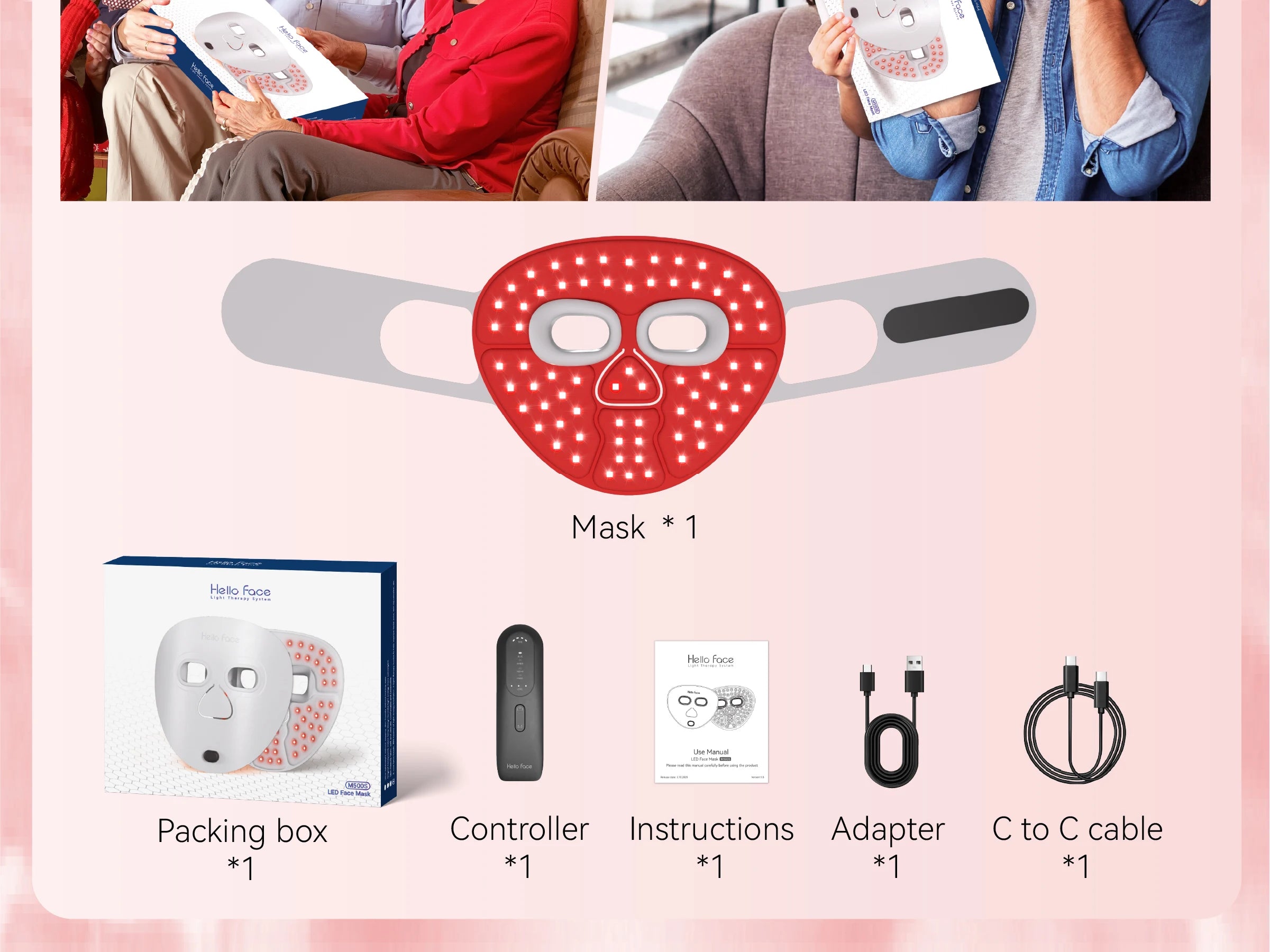 Wireless LED Red Light Therapy Face Mask – Rechargeable 660nm & Near Infrared Light for Radiant Skin