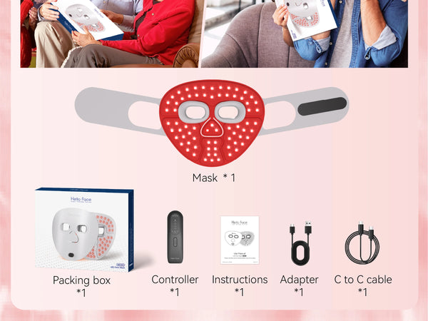 Wireless LED Red Light Therapy Face Mask – Rechargeable 660nm & Near Infrared Light for Radiant Skin