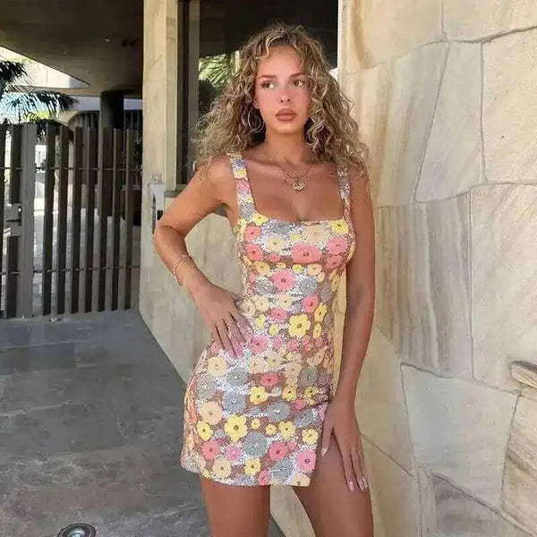 Townlike Floral Sequin bodycon mini dress