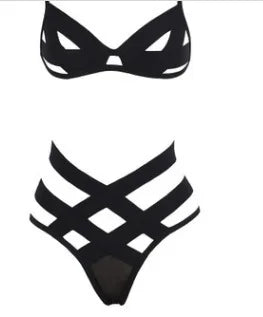 Midnight Obsession Strappy Lingerie Two-piece