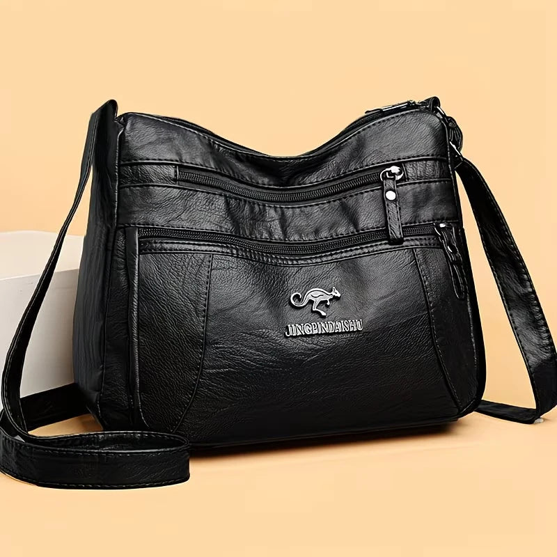 Kvetoslava Multi-Zip Faux-Leather Crossbody Bag