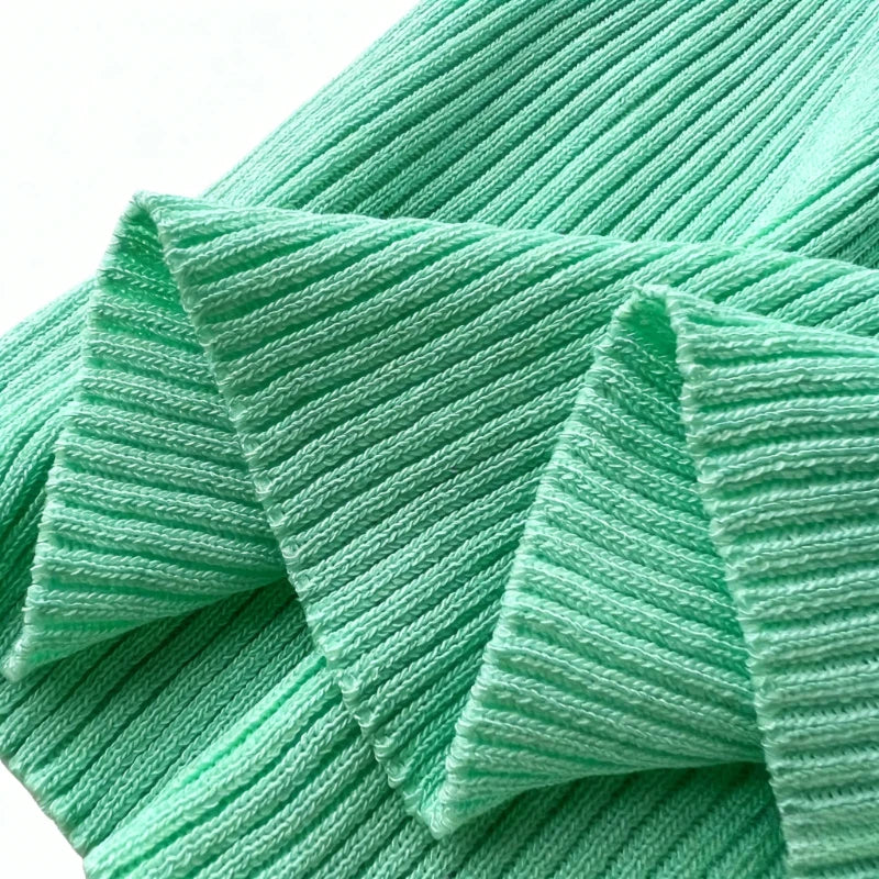Women's Mint Green Sleeveless Halter Neck Sundress Stretchy Ladies Knit Bodycon Mini Dress Casual Summer Clubwear Dress Outfits