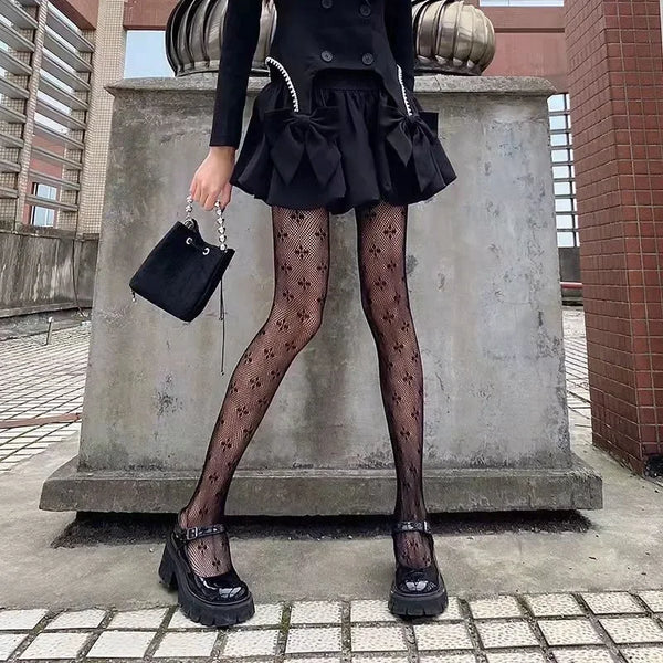 Salem Gothic Cross Fishnet Pantyhose