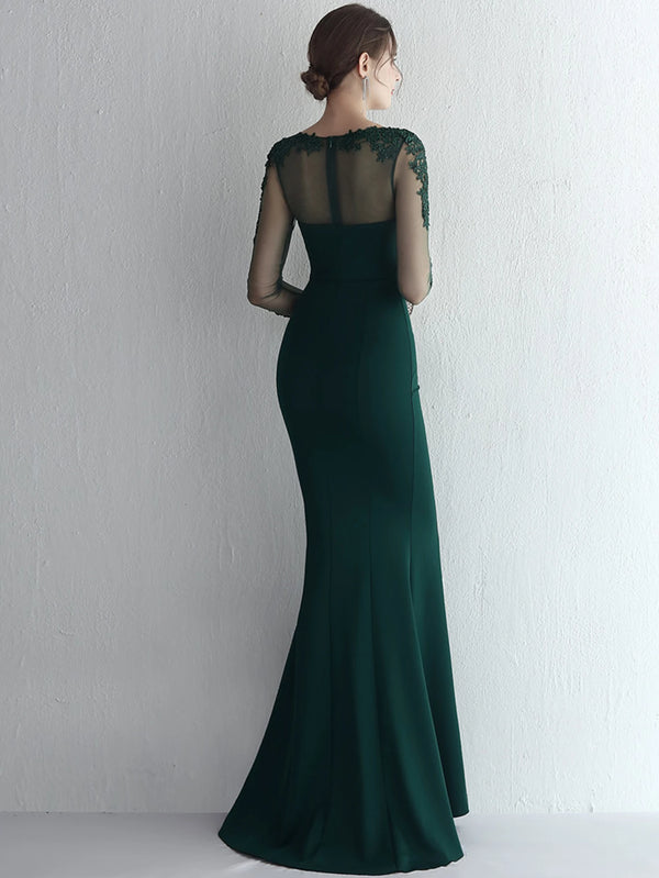 Valentina Rhinestone Sheer-Mesh Mermaid Maxi Dress
