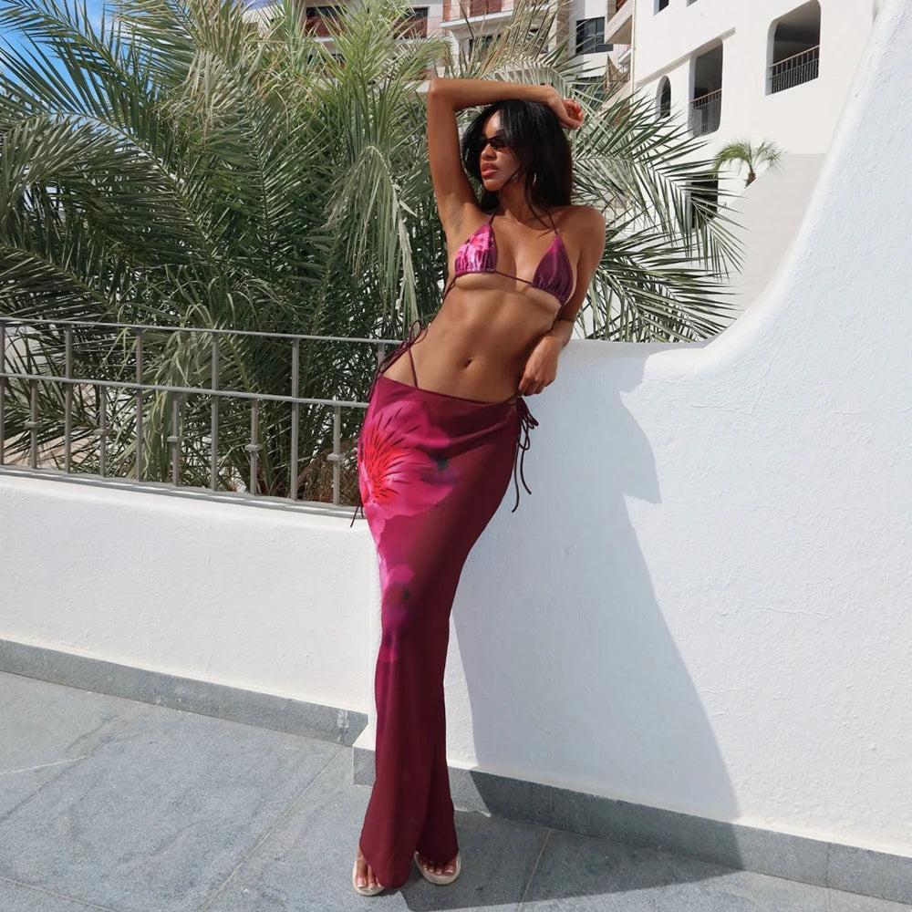 Marina Floral Bikini Set Three-piece