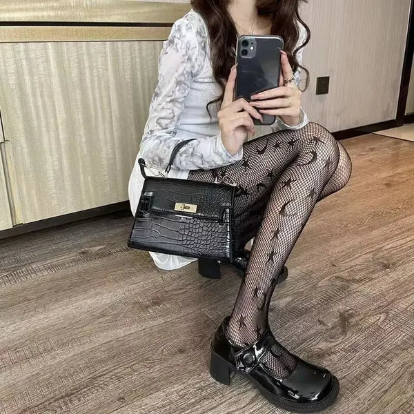 Salem Gothic Cross Fishnet Pantyhose