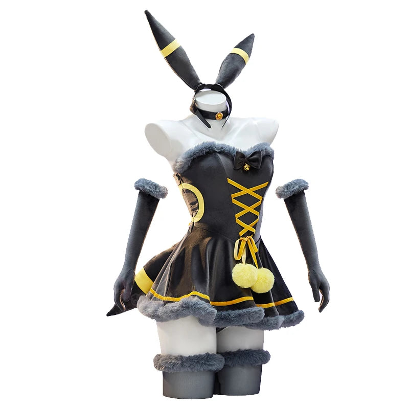 Liora Hooded Fur-Trim Cape & Lace-Up Velvet Cosplay Costume Set Secondary image
