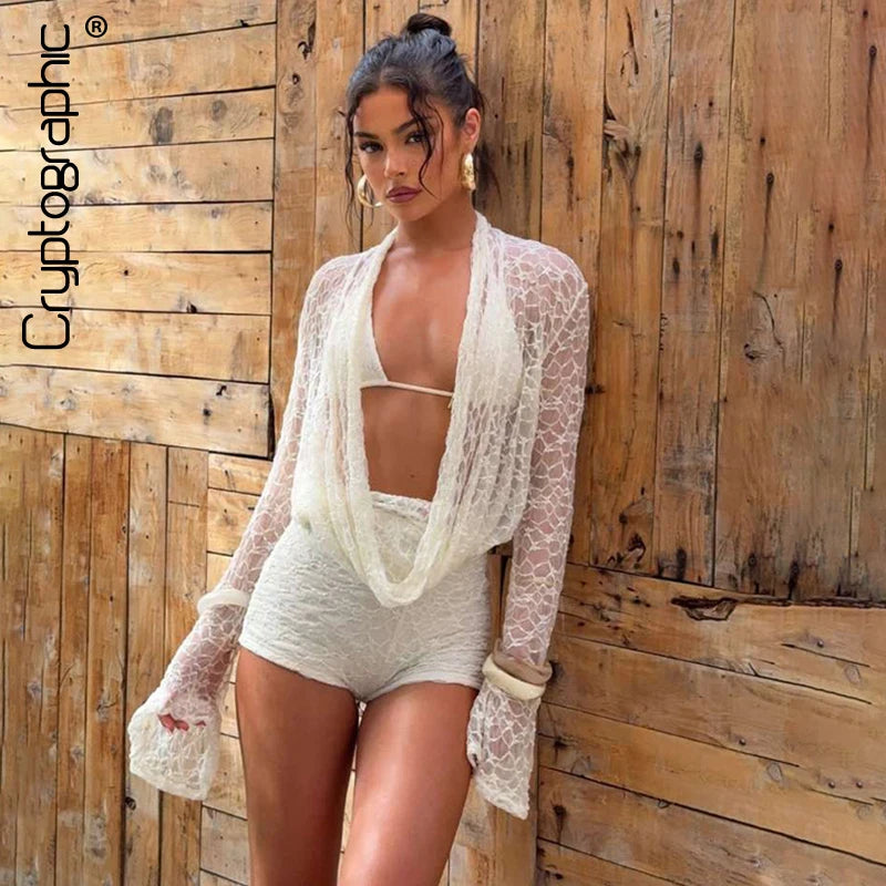 Amara Draped Bikini & Shorts Set Three-piece Main image