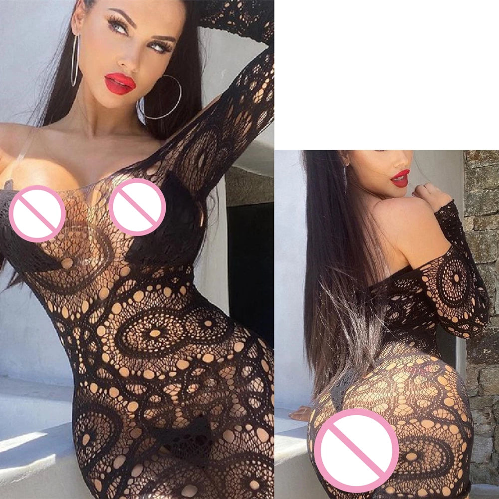 Obsidian Web Fishnet Mesh Lingerie