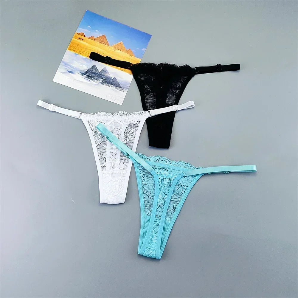 Celestine Adjustable Lace Thong Pack Lingerie 3-piece