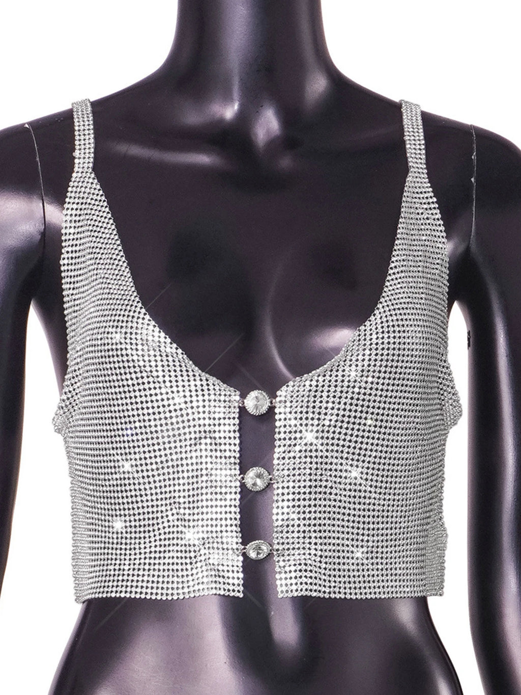 Sexy y2k clothes rhinestone corset crop top women summer hotwife see through cropped tank tops woman beach club party halter top