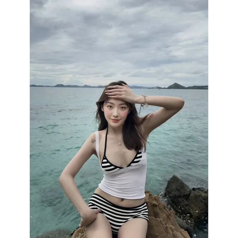 Sasha Striped Crop Bikini Two-piece
