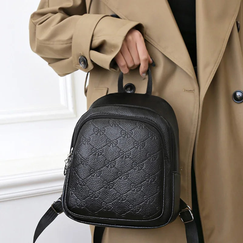 Radoslava Textured Multi-Pocket Mini Backpack
