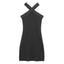 Danica Black Backless Halter Mini Dress
