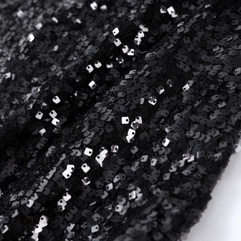 Alina Midnight Lace Sequin Maxi Dress