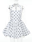 TARUXY Polka Dot Vacation Mini Dress For Women  High Waist A-line Ball Gown Dress Sleeveless Halter Neck Female Summer Fashion