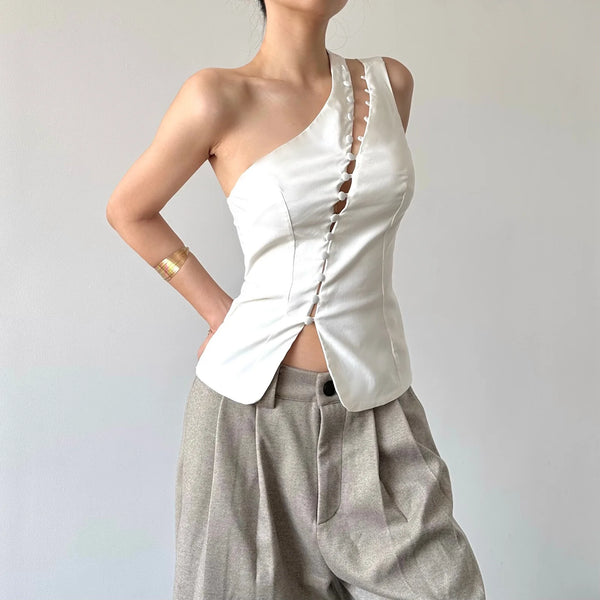 Calliope Asymmetrical Cutout Top One-piece