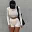 Talia Round-Neck Top & 3/4 Shorts Set Two-piece