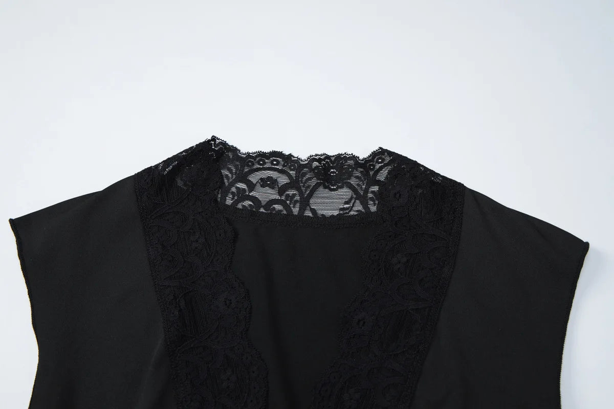 Mirelle Lace Button Crop Top One-piece
