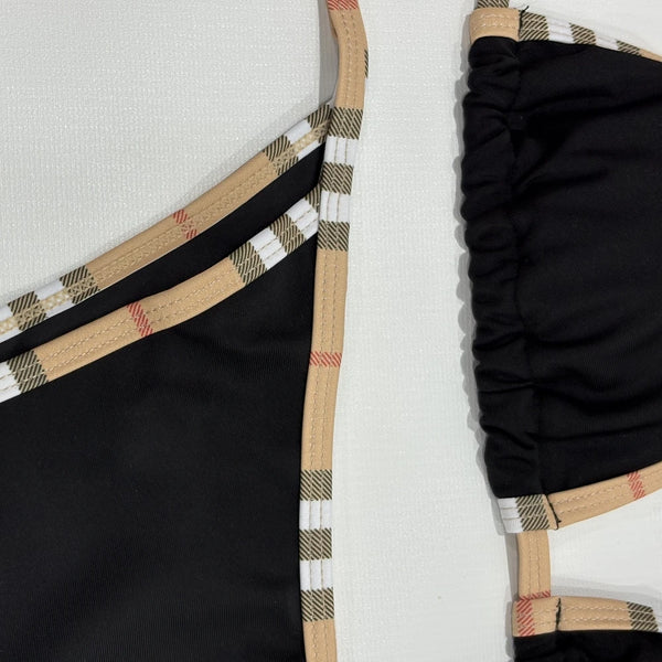 Luxury Stripe Halter Bikini Set for Women, Two-Piece Sexy Swimsuit Bathing Suit, Fashion Beach Swimwear