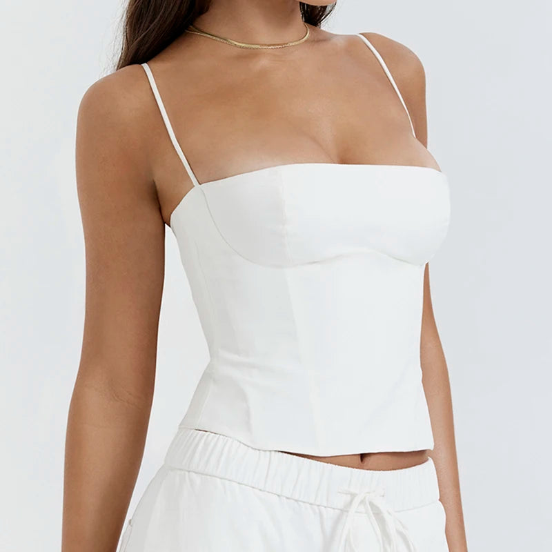 Aria Sculpt Spaghetti-Strap Corset Cami Top One-piece