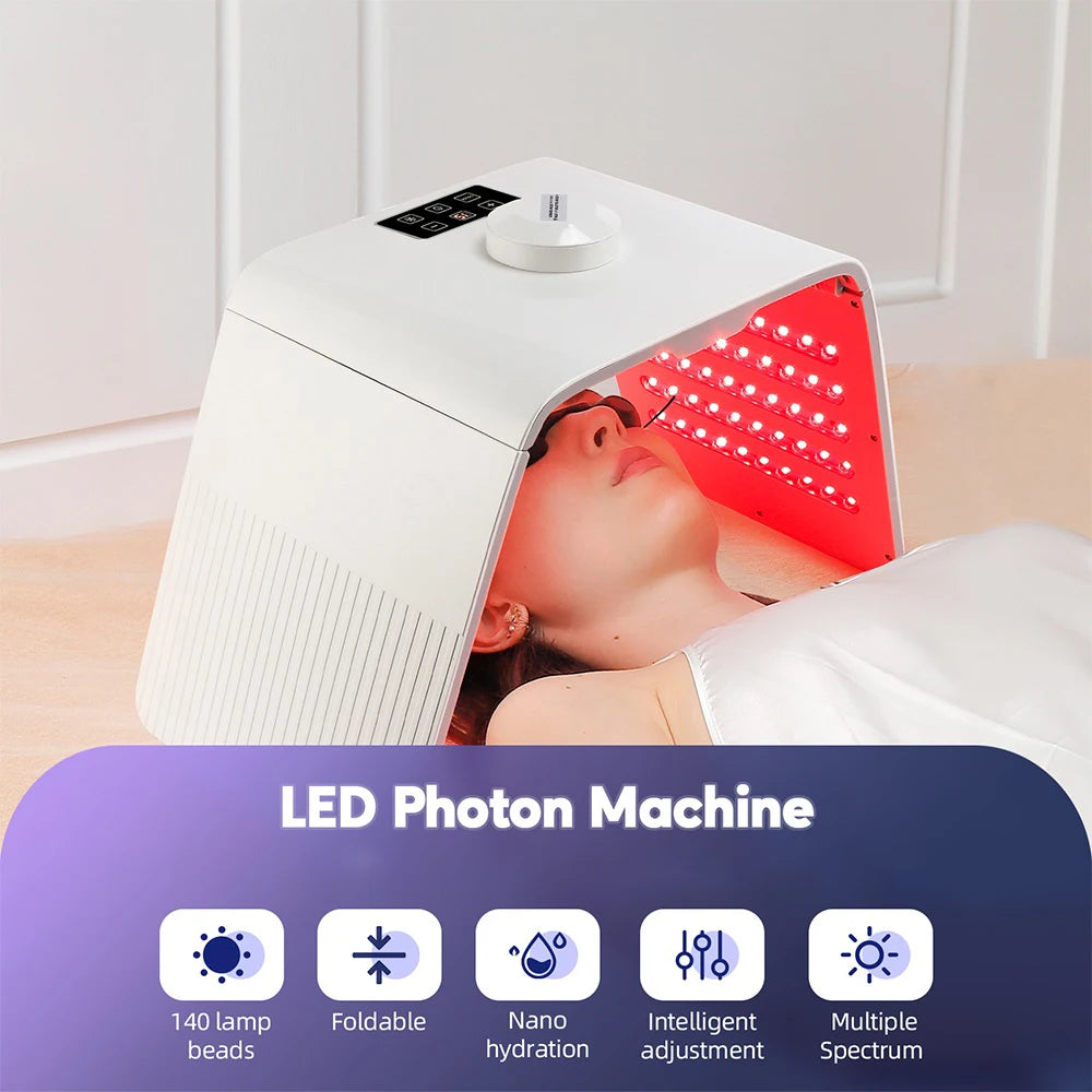 Foldable 7-Color LED Face & Body Light Panel with Mist Sprayer