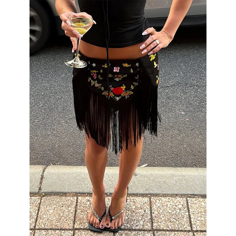 Elodie Fringe Bodycon Midi Skirt One-piece
