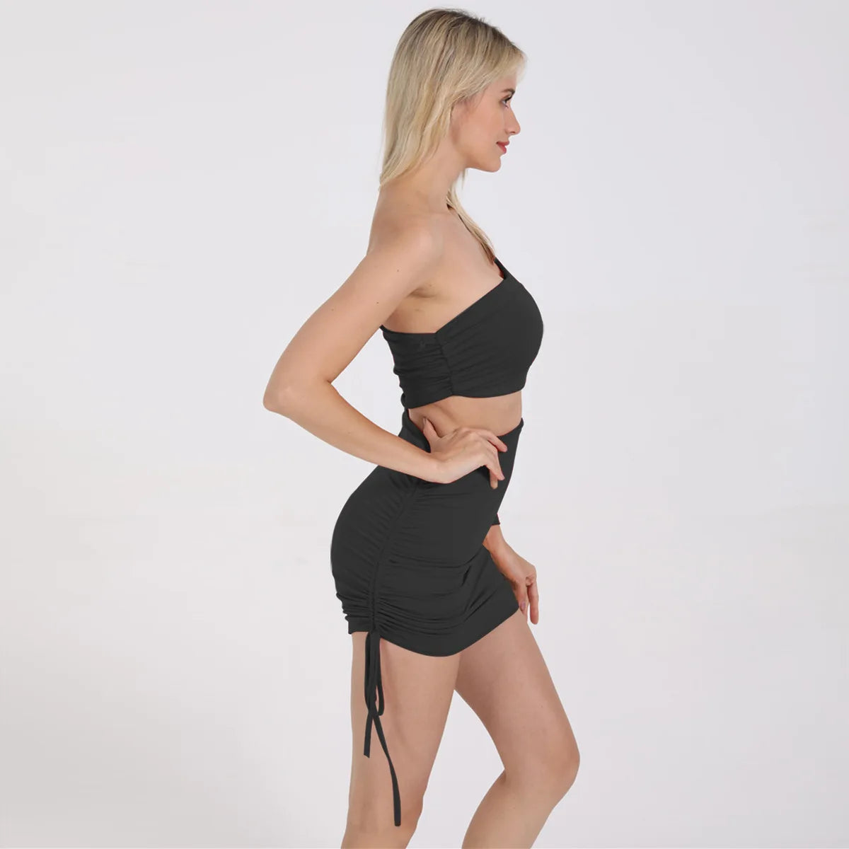 Isabella One-Shoulder Ruched Mini Dress
