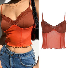 Bella's Vintage Mesh Crop Top