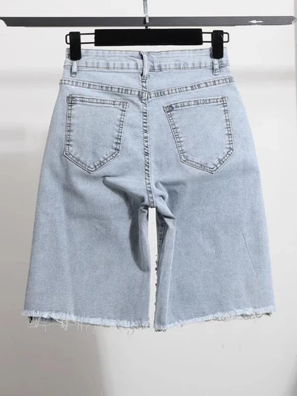 Kaia Sequin Denim Shorts Apparel One-piece