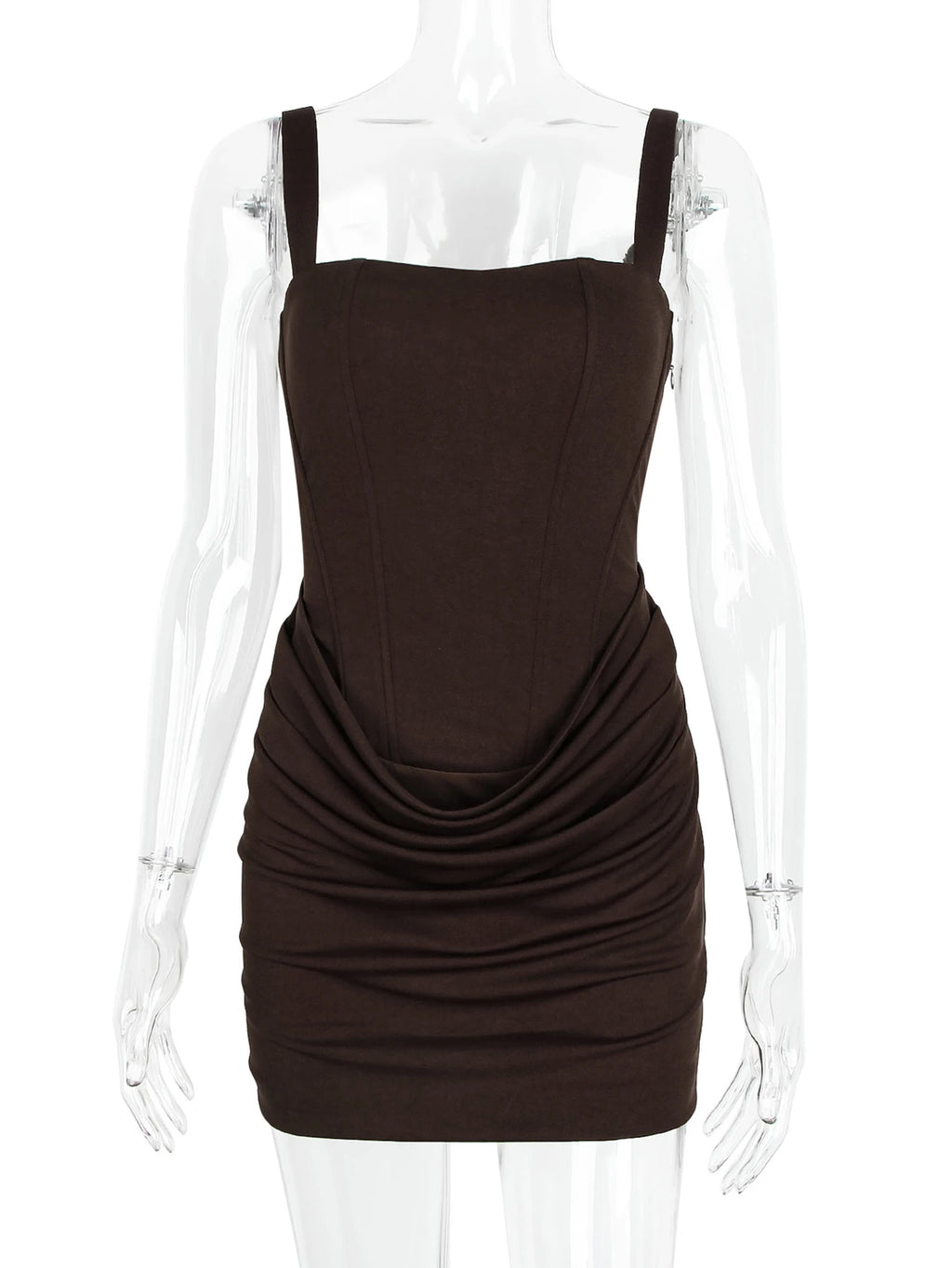 Alina Ruched Backless Spaghetti-Strap Mini Dress