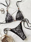 Rhea Sequin Leopard Halter Bikini Two-piece